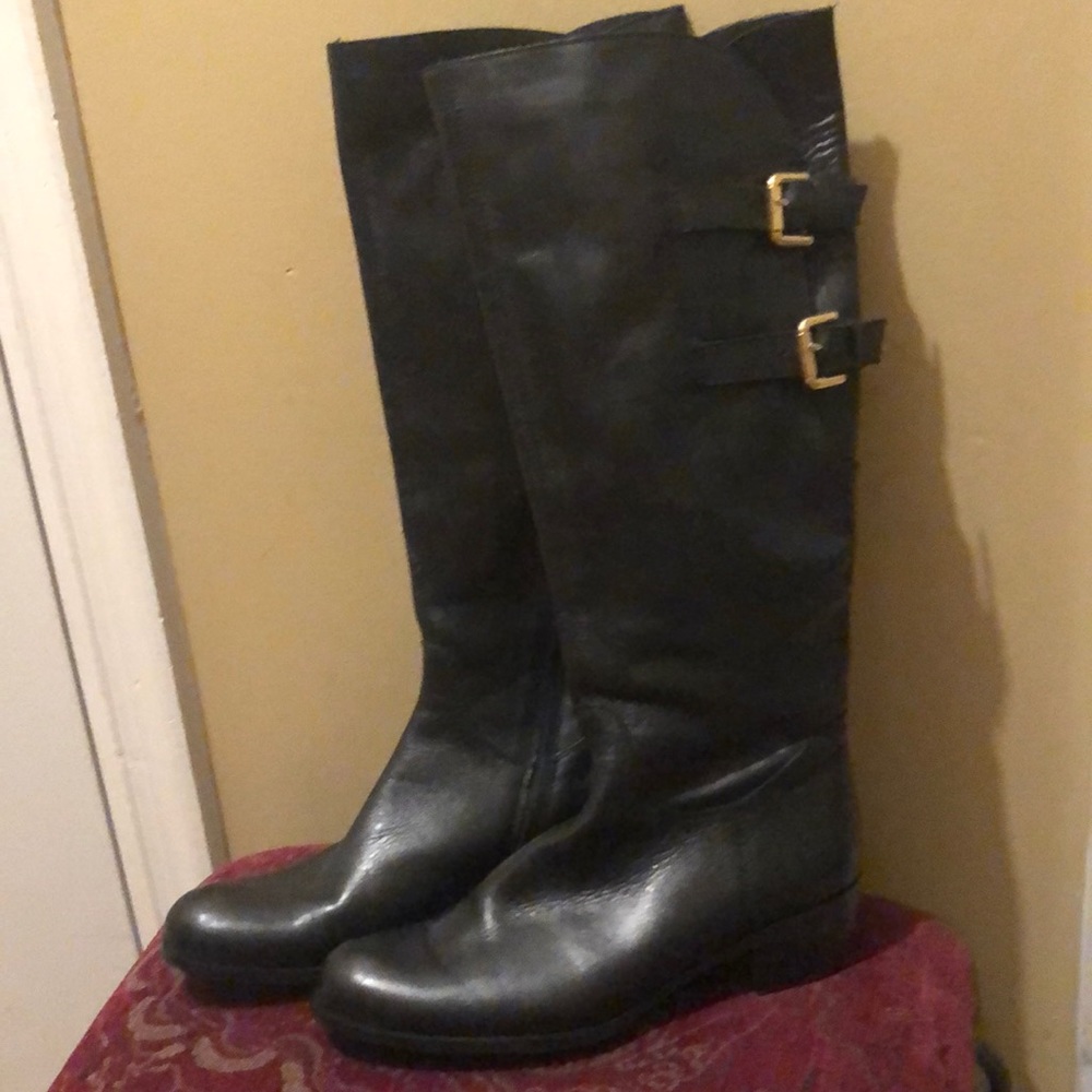 Sesto Meucci Black leather knee boots,